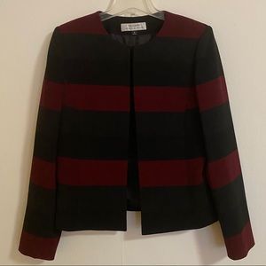 Tahari Red/Black/Gray Top Clasp Blazer (8)